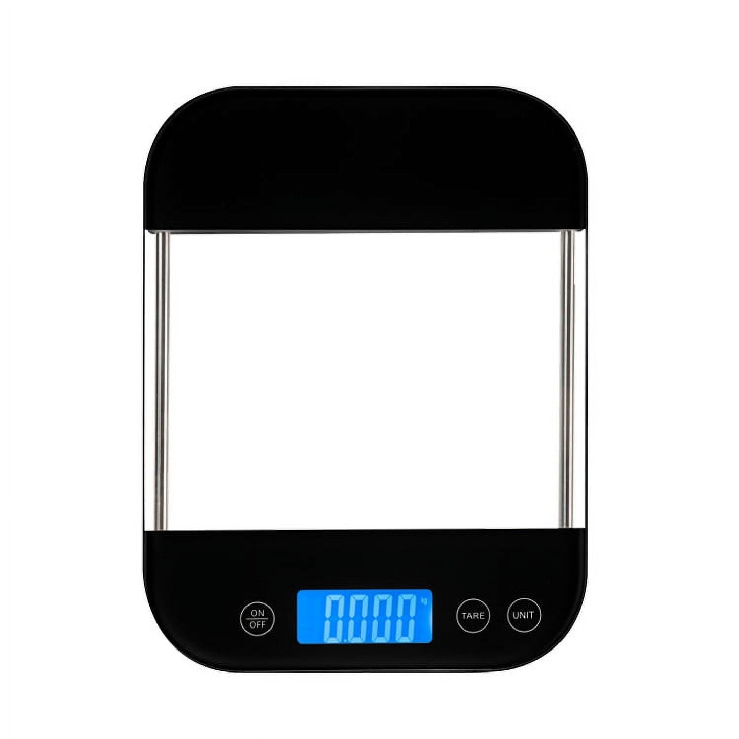 Sbomiaort Rechargeable Food Scale Digital Weight Grams and Oz, ?Max 33lb Min 5g?, Full Waterproof Temepered Glass Panel, Crystal Clear Design for Kitchen Scale, Black Clear