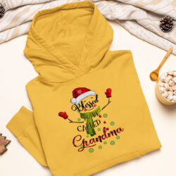 Gold blessed to be called grandma art christmas